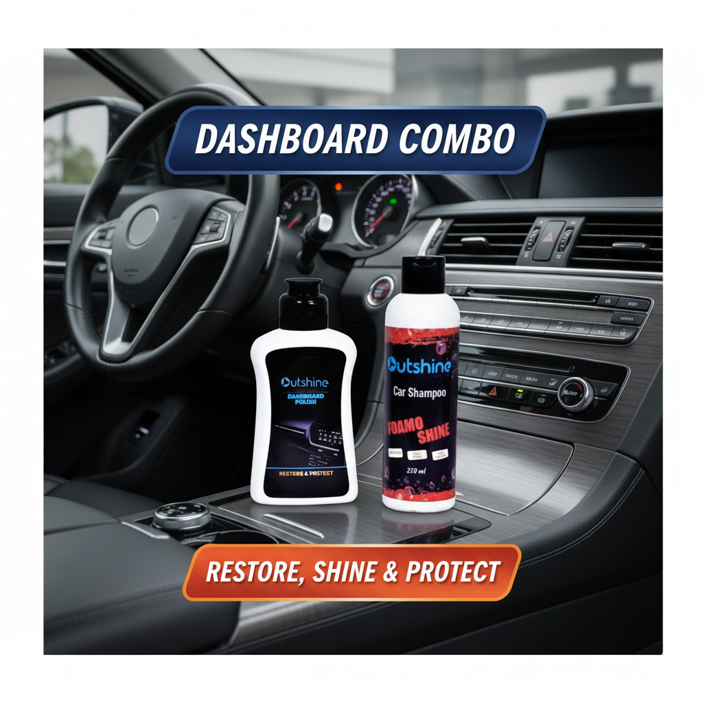 THE OUTSHINE Car Foam Shampoo (250 ML) With Dash Board Polish (100 ML) Combo Pack